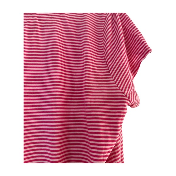 Ralph Lauren Striped V-Neck T-Shirt Red White XL Short Sleeve Logo Tee - Picture 8 of 8